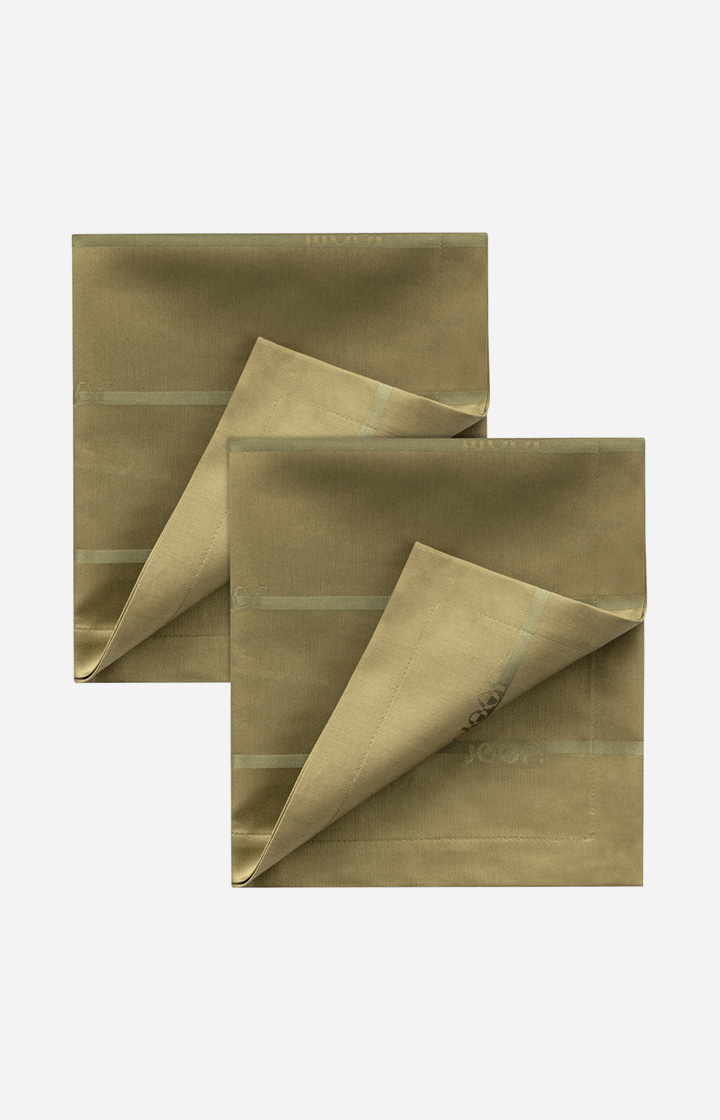 New JOOP! LOGO STRIPES napkins, set of 2 - 50 x 50 cm, olive