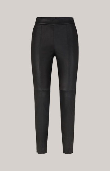 Leder-Jeggings in Schwarz