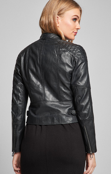 Biker-Lederjacke Liv in Schwarz