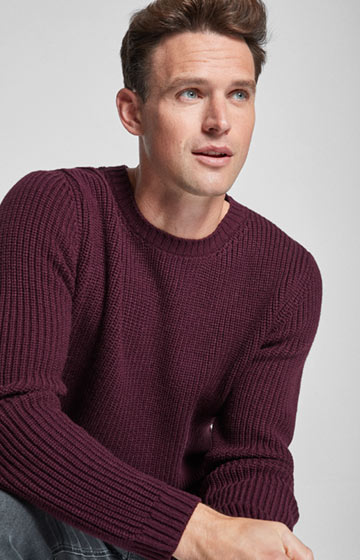 Strickpullover Ned in Bordeaux-Pflaume
