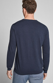 Pullover Leas in Dunkelblau meliert