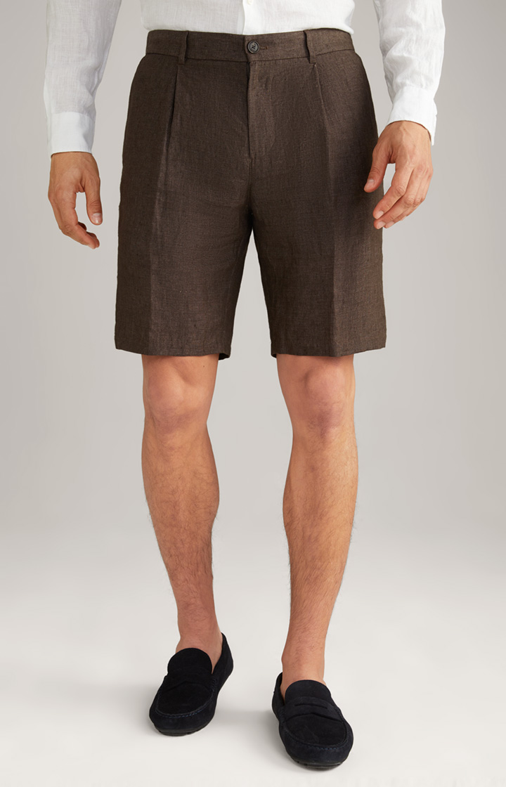 Dinghy linen shorts in dark brown