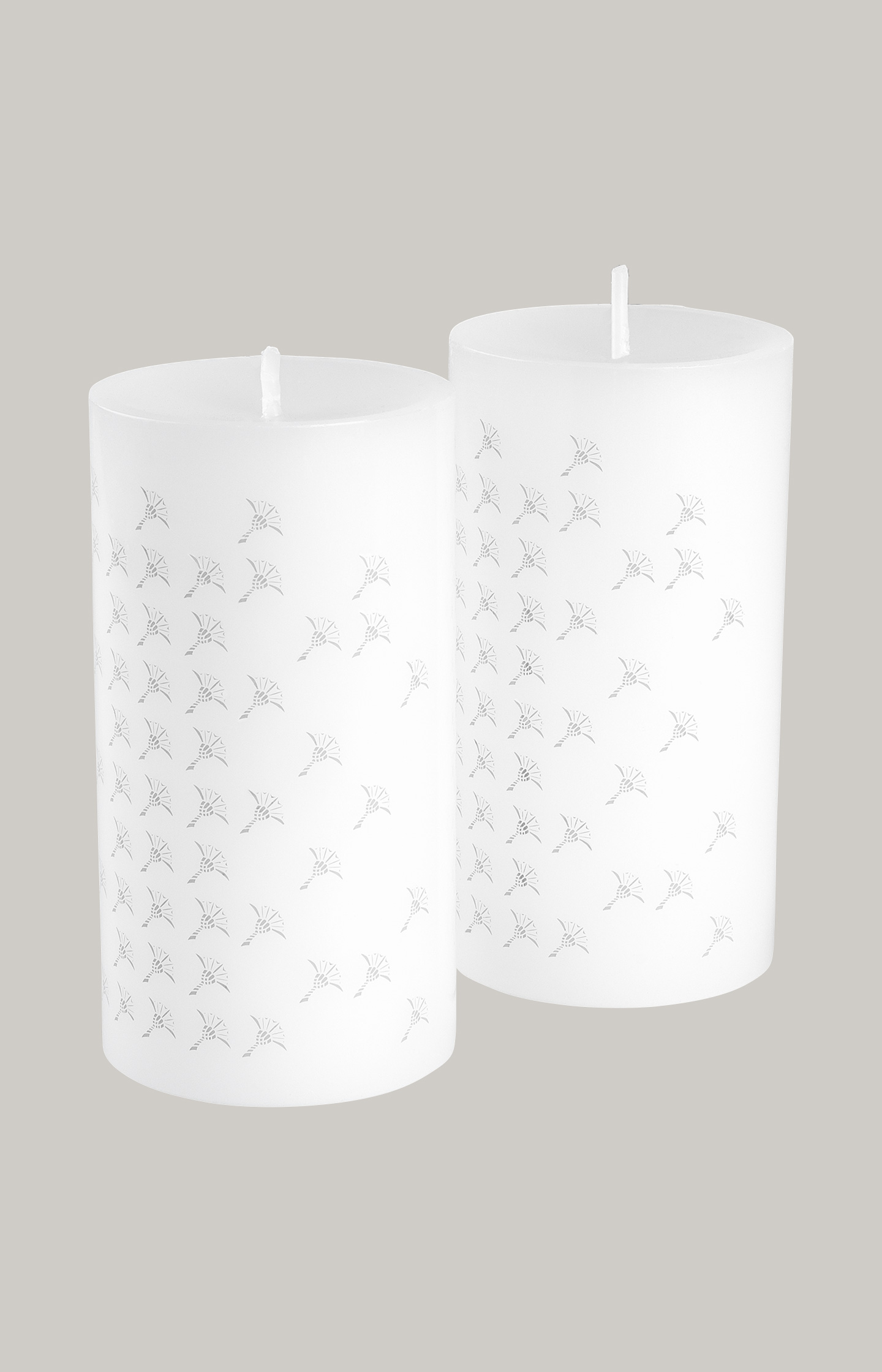 New JOOP! FADED CORNFLOWER pillar candle in white - set of 2, 15 cm tall -  in the JOOP! Online Shop | Schüsseln