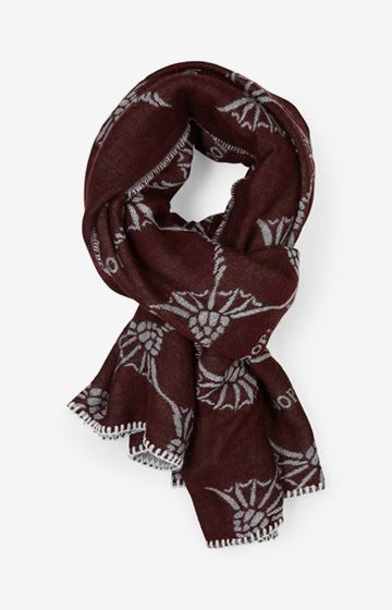 Schal April in Bordeaux/Weiß