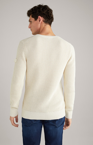 Knitted Hadriano Jumper in Off-White