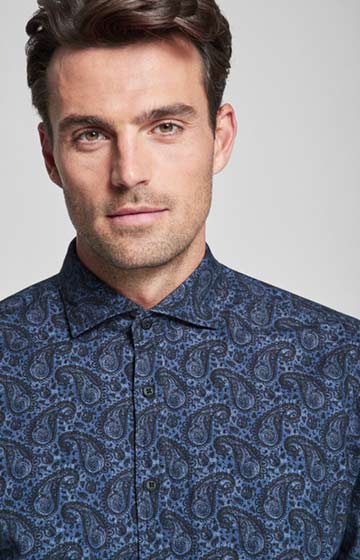 Hemd Hanjo in Dunkelblau gemustert