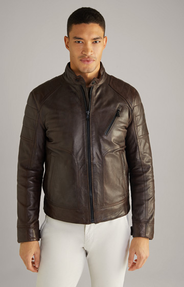 Lima Leather Jacket in Dark Brown