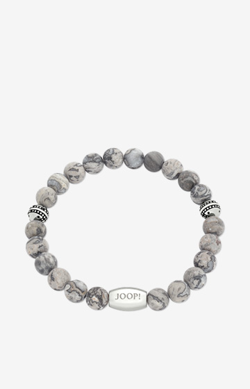 Perlenarmband in Grau/Silber