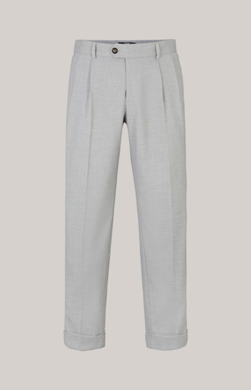 Spodnie garniturowe Randar w jasnoszarym kolorze z efektem melanżu