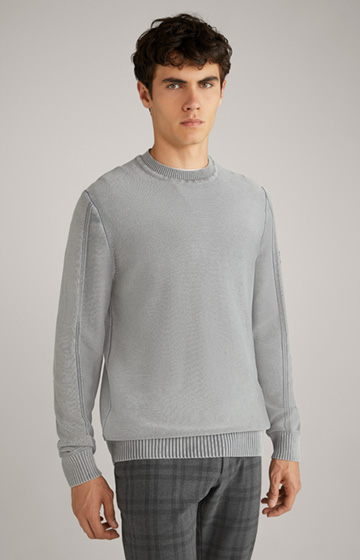 Howard Cotton Sweater in Grey Marl