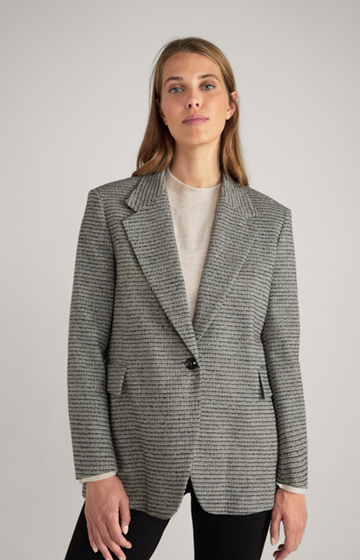Wool-Mix Blazer in Grau gemustert