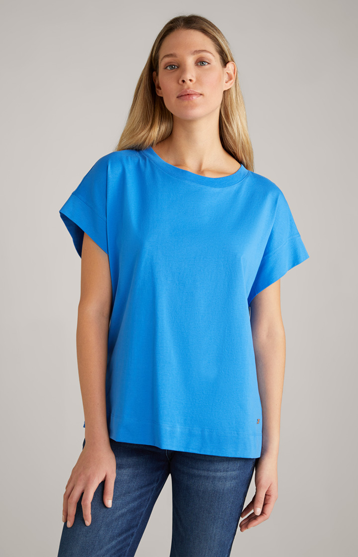Baumwoll-T-Shirt in Aqua-Blau
