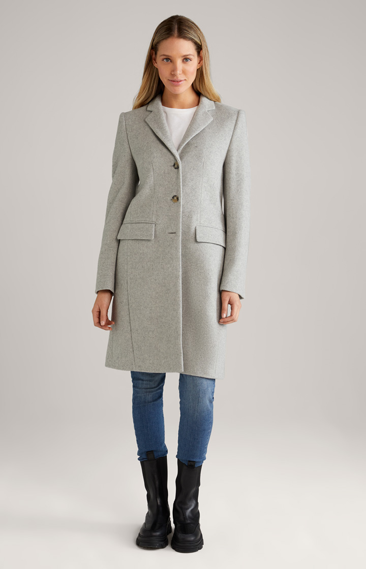 Coat Carly in light grey melted
