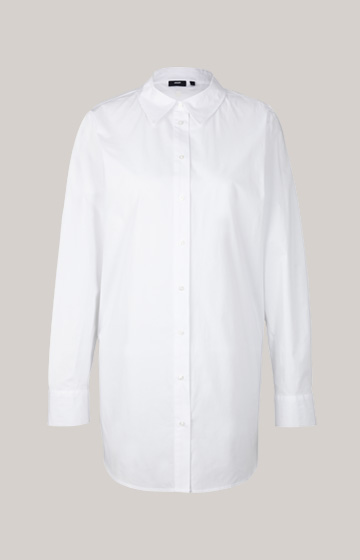 Baumwollstretch-Bluse in Weiß