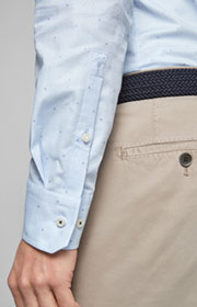 Hemd Pajos-W - bügelleicht - in Hellblau gemustert 