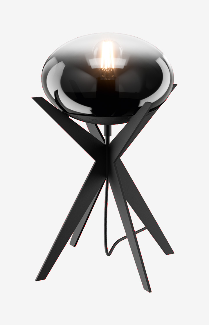Lampa stołowa JOOP! CURVES LIGHTS, przezroczyste szkło/czarny kolor