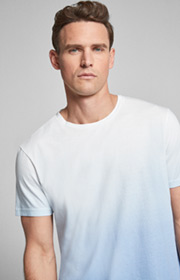 T-Shirt Anouk in Hellblau/Weiß