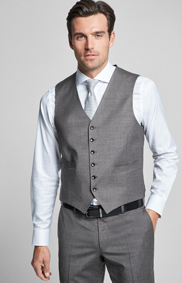 Wackno Modular Suit Waistcoat in Medium Grey