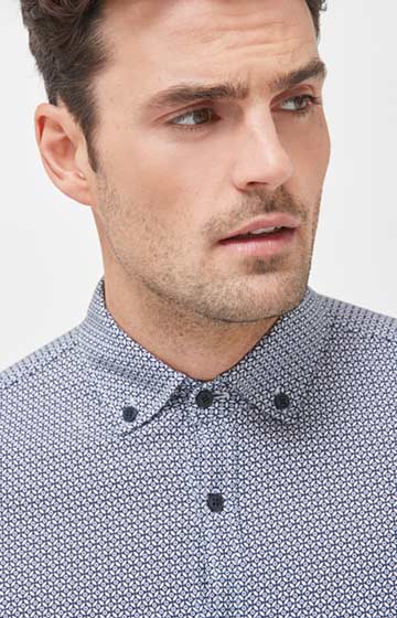 Hemd Heli in Navy/Weiß gemustert