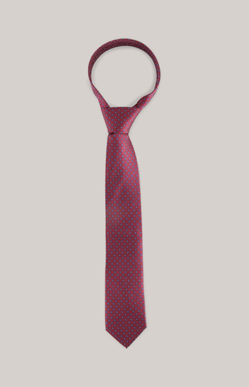Silk tie in a dark red pattern