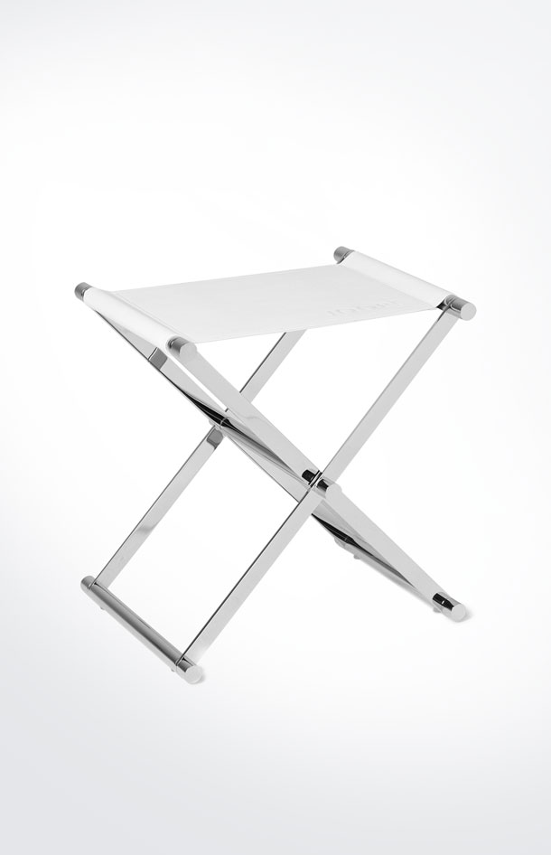 Chromeline bathroom stool, white