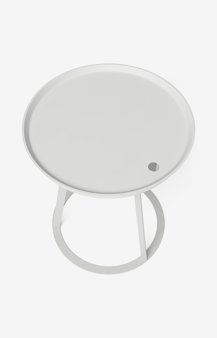 Stolik JOOP! ROUND z lakierowanej płyty pilśniowej, 45 x 52 cm w kolorze białym