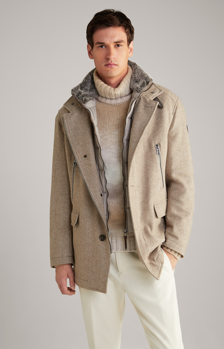 Gary Coat in a Light Brown Pattern