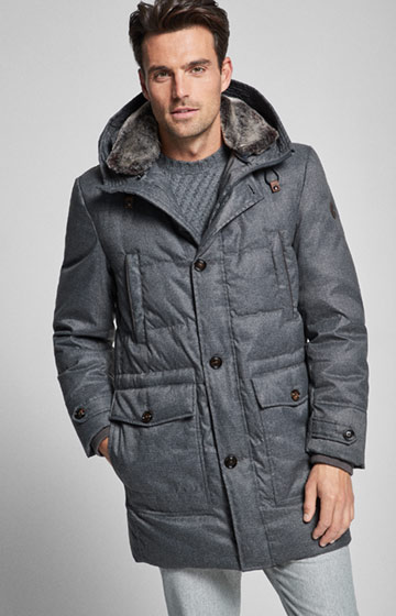 Daunen-Parka Hoover in Mittelgrau