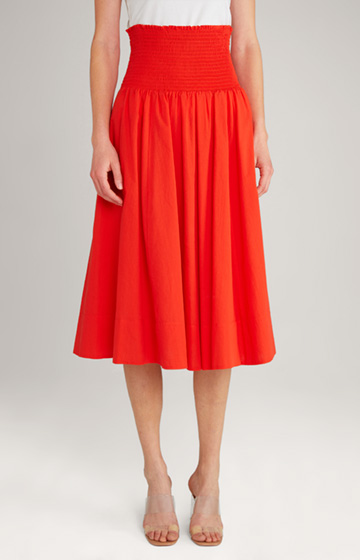 Cotton Skirt in Light Red