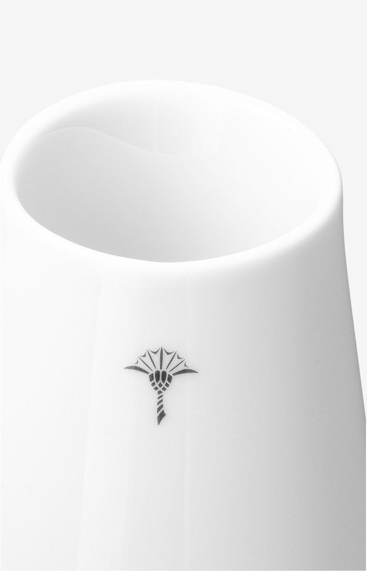 Single Cornflower Carafe/Vase in White - 25 cm height