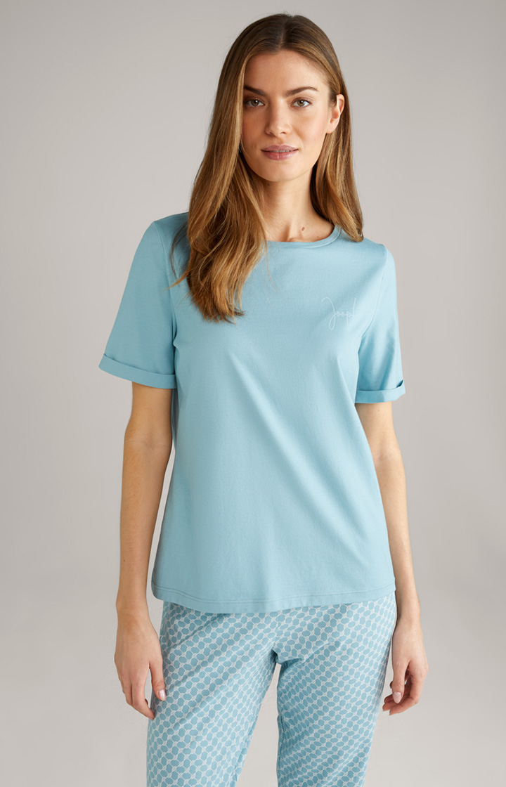 Loungewear T-Shirt in Blaugrün