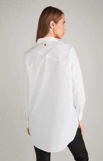 Bluzka z bawełny ze stretchem w kolorze białym
