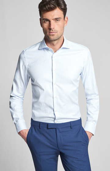 Hemd Panko in Hellblau gestreift