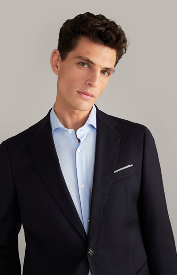 Haspar-Bloom Flannel Suit in Dark Blue