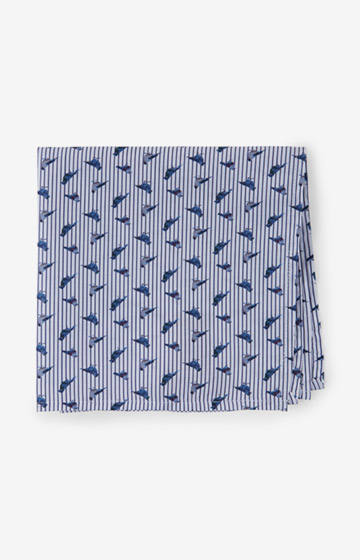 Einstecktuch in Blau/Weiß gemustert