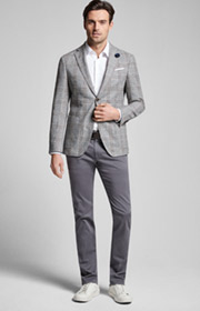 Sakko Four in Hellgrau gemustert