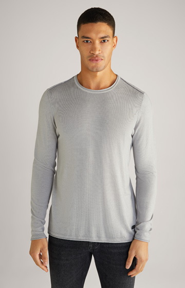 Sweter z wełny merynosów Lelios w kolorze szarym