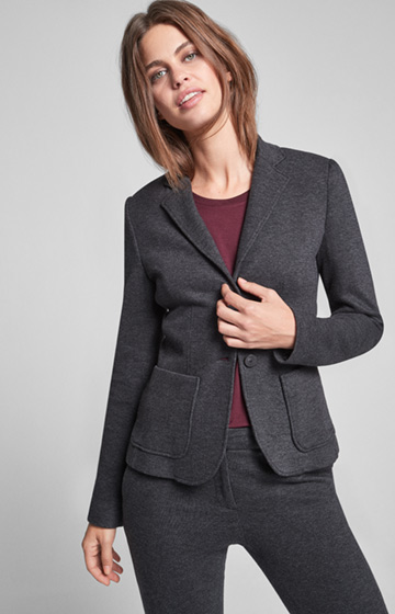 Jersey-Blazer Jain in Anthrazit