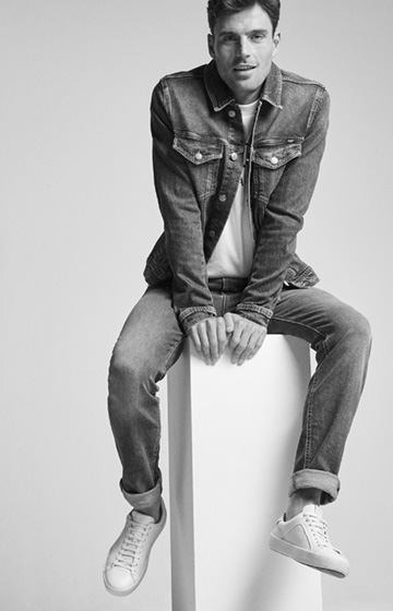 Jeans-Jacke Jax in Navy/Washed-Blue