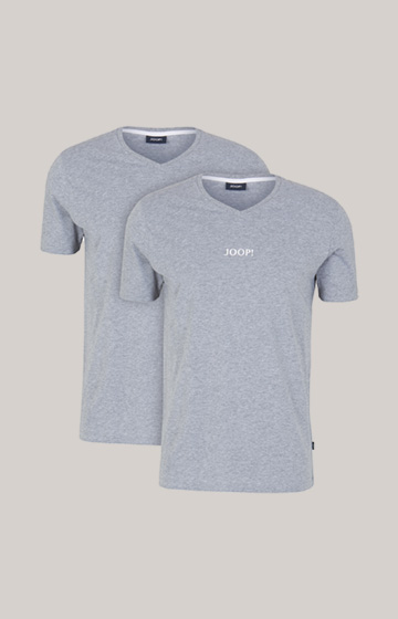 2-Pack of Fine Cotton T-Shirts in Grey Flecked
