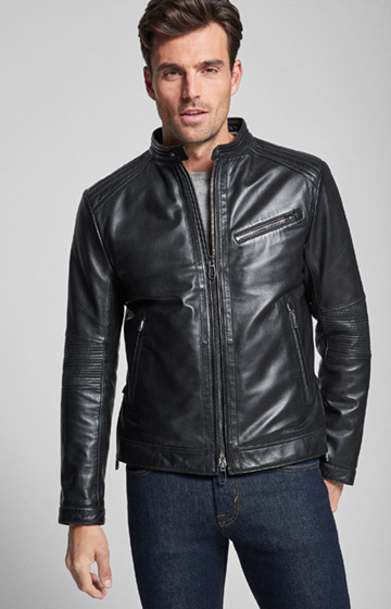 Lederjacke Gregory in Schwarz