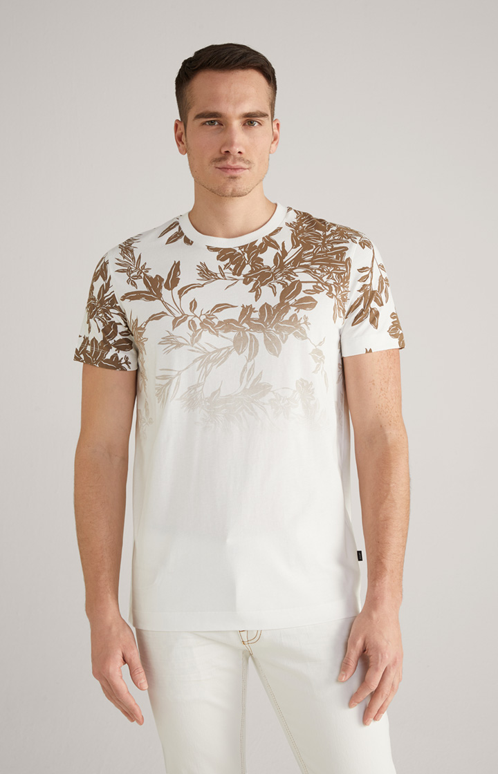 Image of Baumwoll-T-Shirt Alaron in Weiß/Dunkelbeige