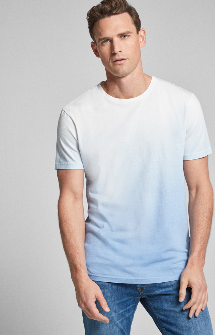 T-Shirt Anouk in Hellblau/Weiß