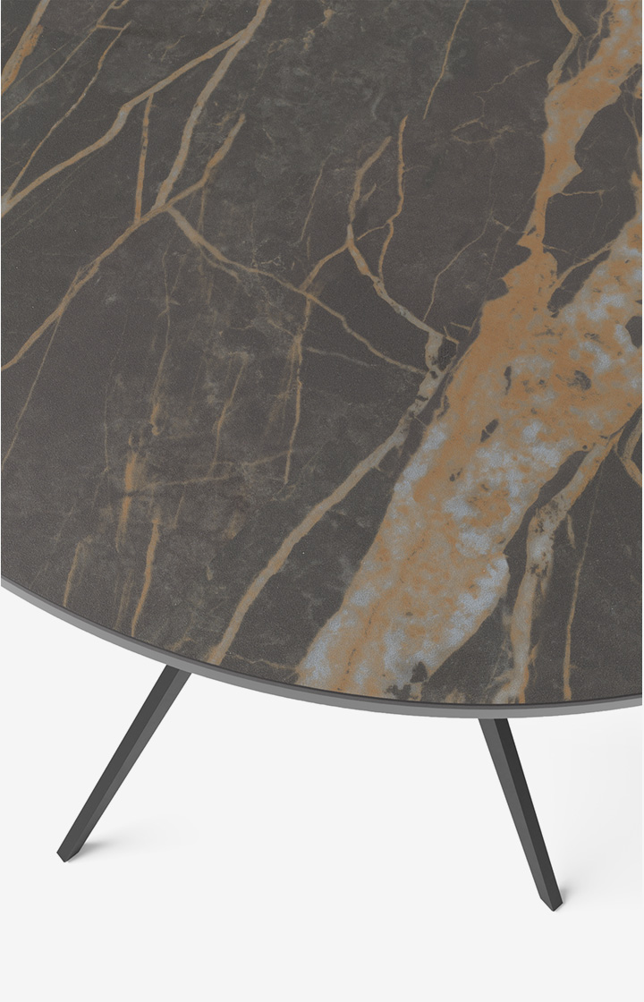 JOOP! CURVES side table with marble ceramic top, 45 x 52 cm in black
