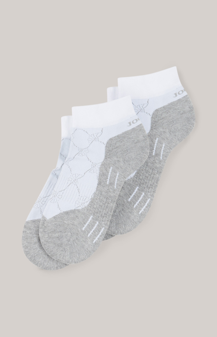 2er-Pack Sneaker-Socken in Grau meliert/Weiß