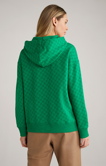 Hoodie in green, patterned