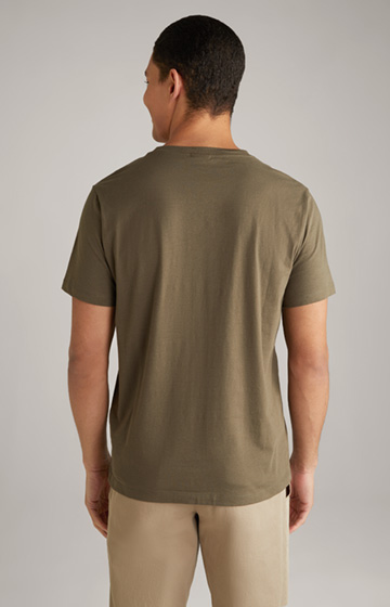 T-shirt bawełniany Alphis w kolorze khaki