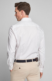 Hemd Panko - bügelleicht - in Weiß/Bordeaux gemustert