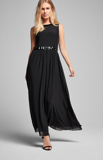 Chiffon-Abend-Kleid Darry in Schwarz