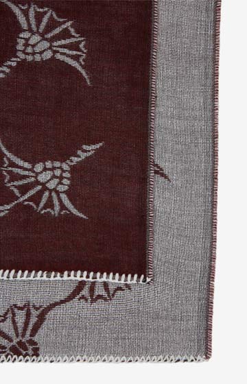 Schal April in Bordeaux/Weiß